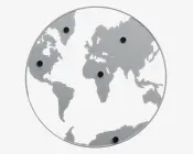 Magnettavle verden jern hvid Ø.50 cm 