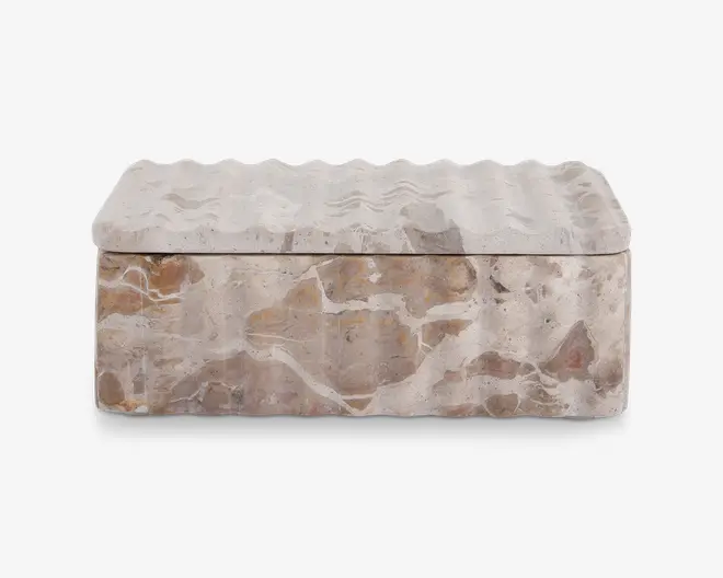 Krukke m/låg brun marmor H.8 cm 