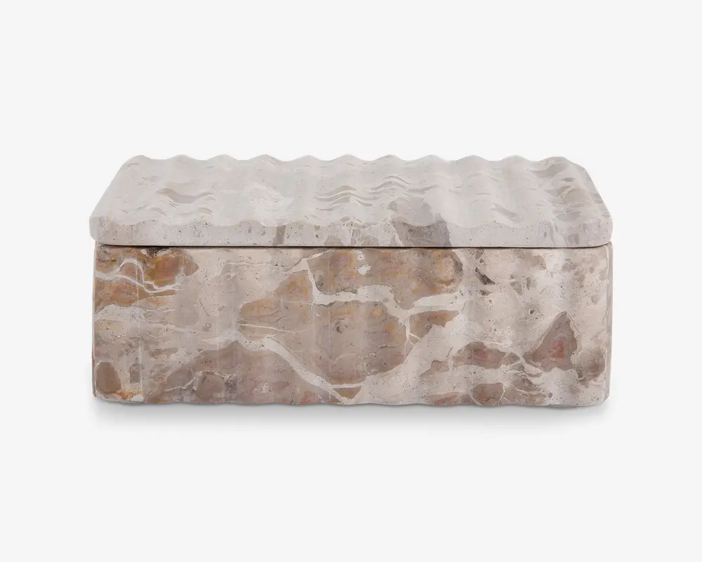 Krukke m/låg brun marmor H.8 cm 