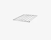 Rektangulær metalramme med flere jævnt fordelte vandrette støttebjælker og forborede huller langs kanterne til montering. Rammen har et fladt, lavt design og ser ud til at være lavet af galvaniseret stål for holdbarhed og modstandsdygtighed over for korrosion.