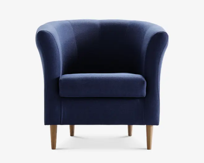 Lænestol Flash Blå Med Eg Ben