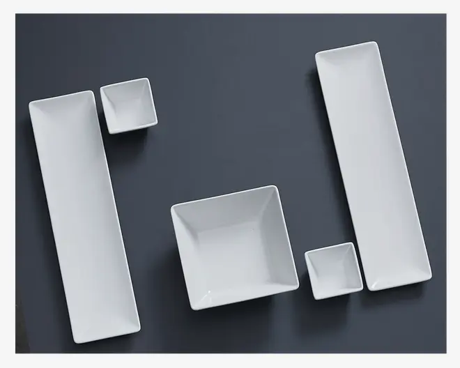 Quadro Tallerken Rektangulær 30x8 cm Hvid