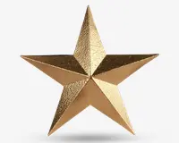 Topstjerne guld metal 25x3 cm 