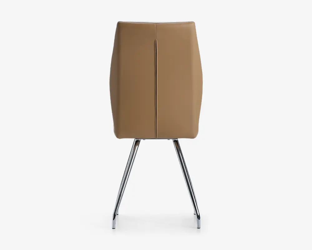 Spisebordsstol i beige kunstlæder 