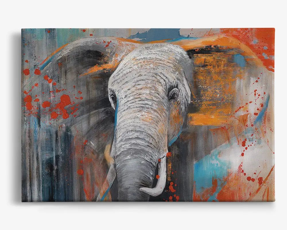 Billede Grunge elephant 80x120 cm 