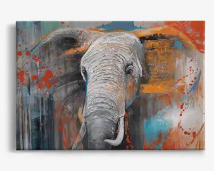 Billede Grunge elephant 80x120 cm 