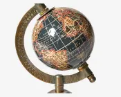 Globus m/fod sort Ø.7xH.15 cm 