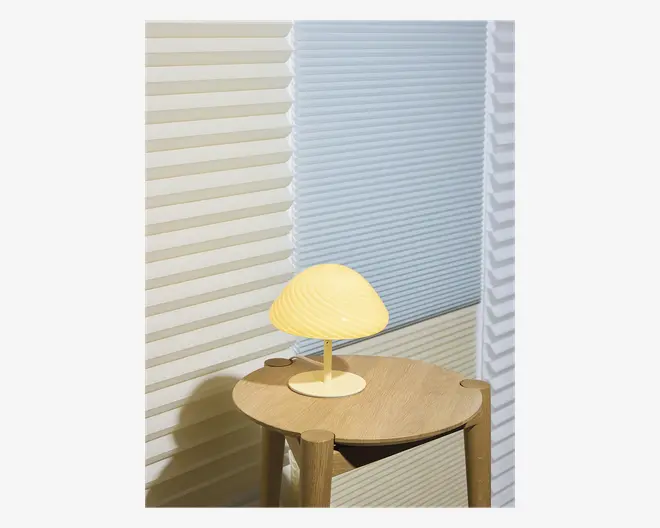 Bordlampe Mini Mus creme H.17 cm 