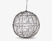 Bold med LED sort metal Ø.25 cm 