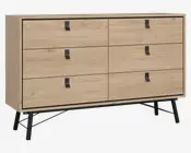 Kommode Ry m. 6 skuffer eg