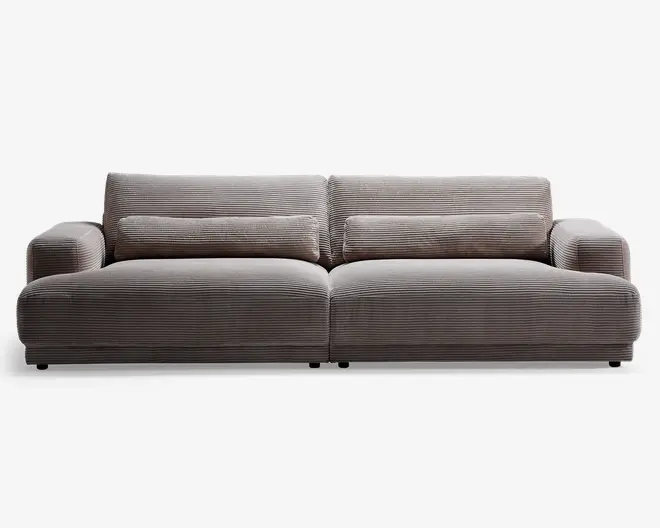 Flyder sofa med bredriflet fløjl