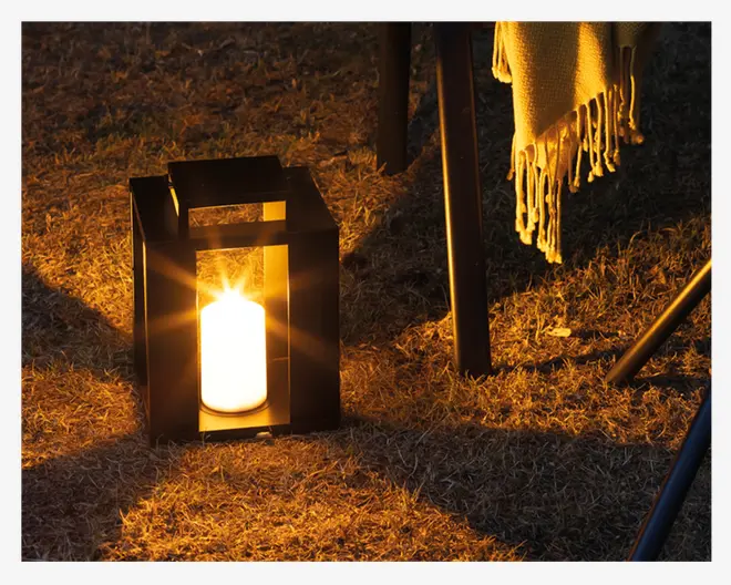 Lanterne Metal LED Sort H.25,5 cm