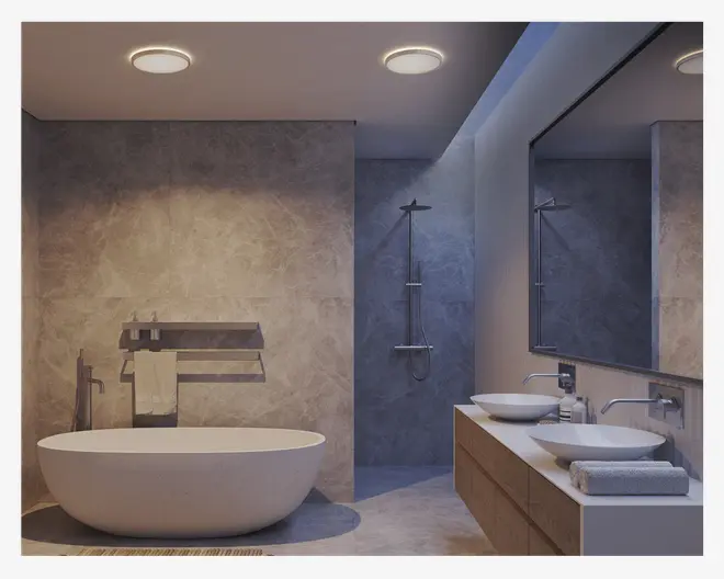 Plafond Oja Krom/Hvid Ø.30 cm