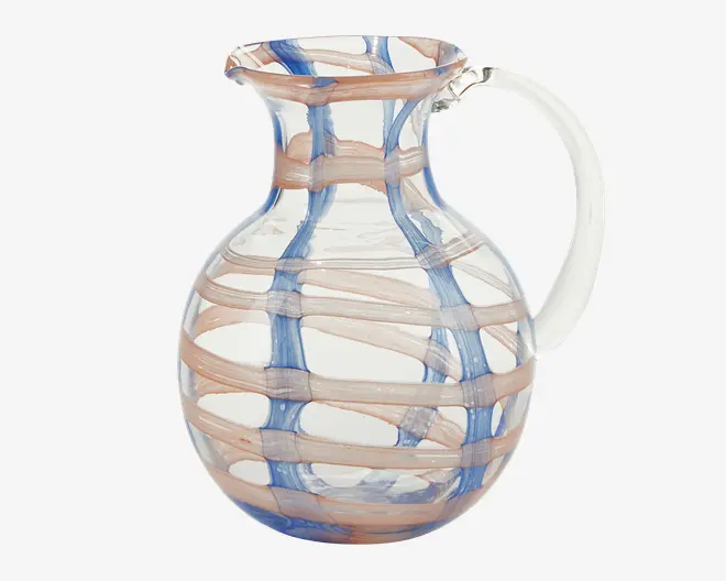 Kande Mønster Glas Blå/Pink H.22 cm