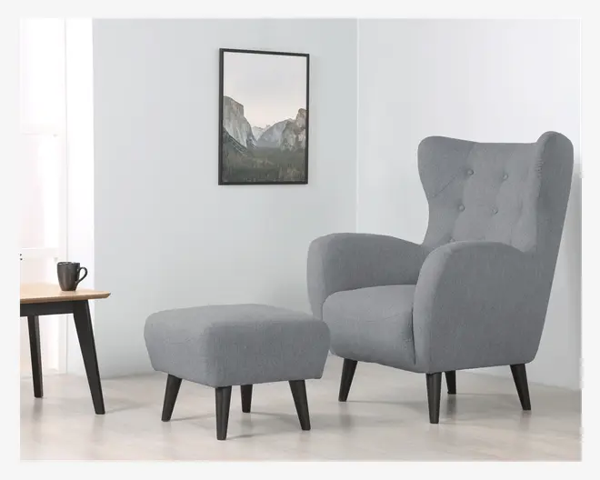 Øreklapstol Inkl. Fodskammel