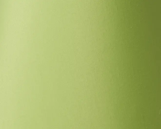 Glat, mat overflade i en lysegrøn farve med en diskret farveovergang, der viser en fin tekstur, som antyder en blød, stoflignende eller belagt finish.
