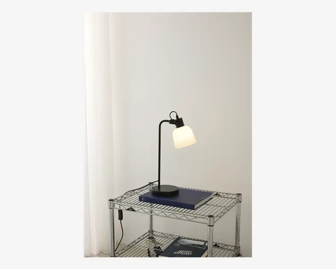 Bordlampe Glow sort/opal H.43 cm 