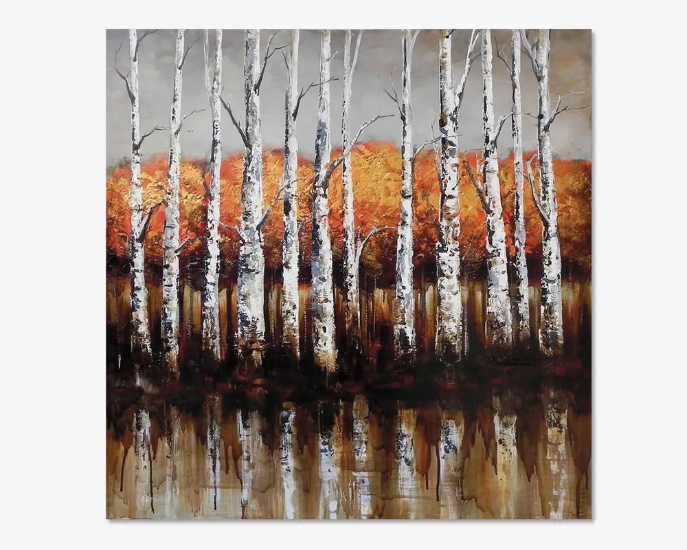 Maleri birketræer 100x100 cm 