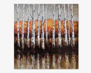Maleri birketræer 100x100 cm 