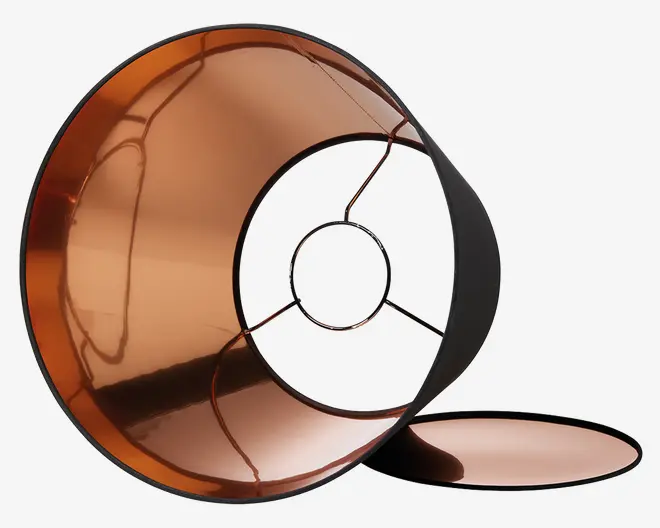 Skærm Isabella Domus sort/kobber H.32 cm 