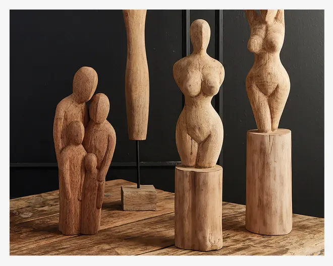 Figur Ida dame træ H.34 cm 