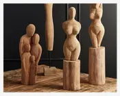 Figur Ida dame træ H.34 cm 