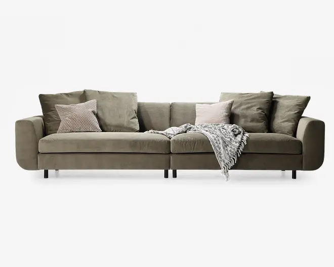 Sofa 4 Pers. Motive grøn fløjl