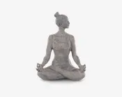 Figur yoga dame grå 18x11x24 cm 