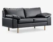 Sofa 2 pers sort læder