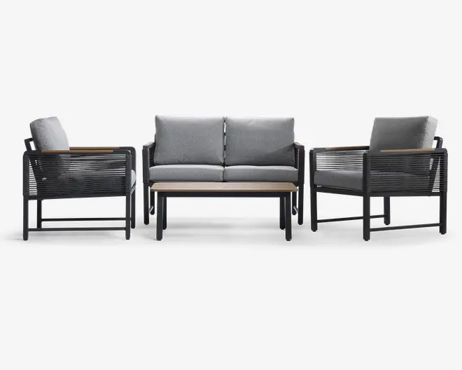 Loungesæt 4 dele Antracit/grå