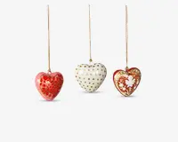 Ornament hjerte m/mønster ass H.4 cm 