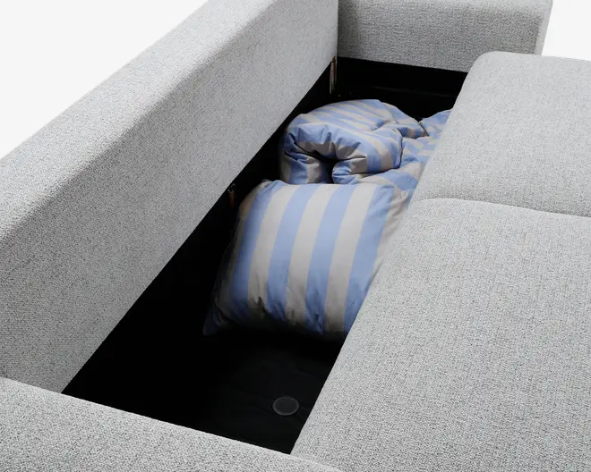 Sovesofa 3 pers. grå møbelstof