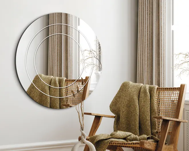 Spejl indgravering II Ø.80 cm