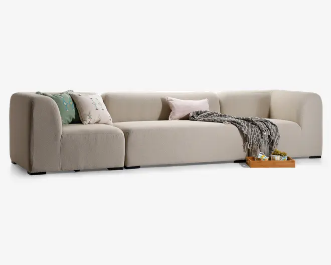 Lounge modul sofa beige stof