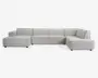 Sofa U-shape Højrevendt Beige
