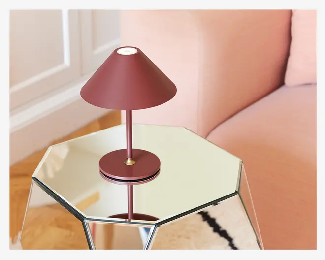 Bordlampe Hygge rødbrun H. 25 cm