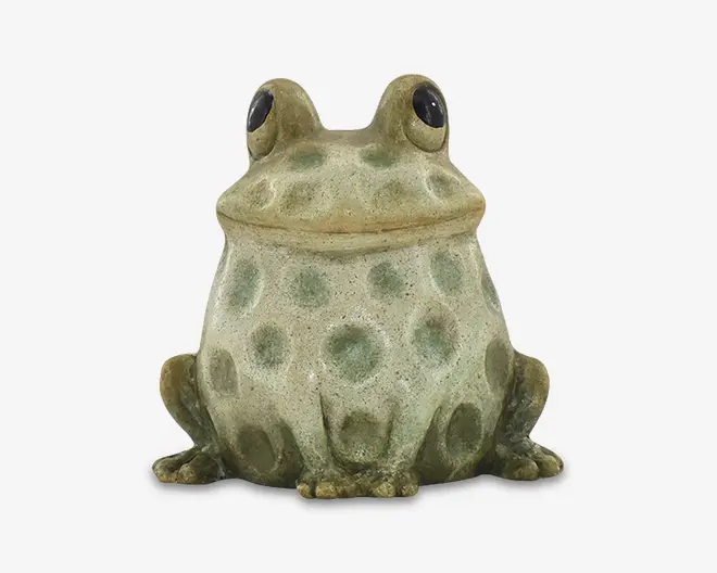 Keramik frø grøn H.13 cm 