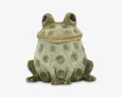 Keramik frø grøn H.13 cm