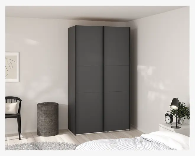 Garderobeskab Case grå B. 119 x H. 221 cm