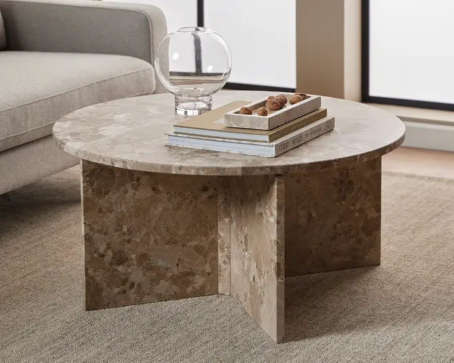 Sofabord Vega Latte marmor Dia-Ø90 cm