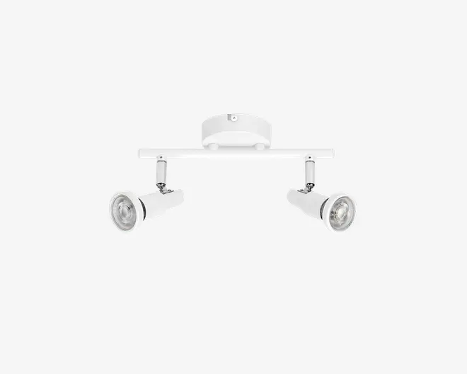 Spot 2xGU10 hvid L.25,6 cm 