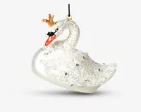 Ornament svane glas 10x6x8 cm 