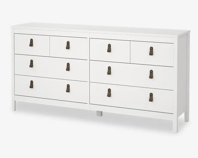 Kommode Madrid med 8 skuffer hvid