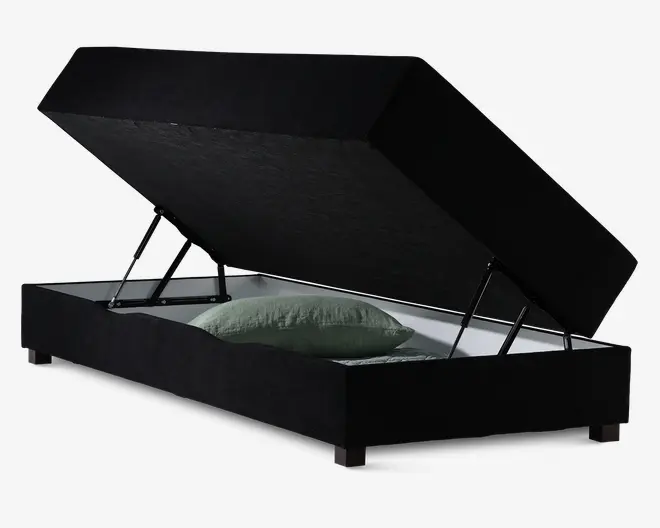 Boxmadras med magasin 90 x 200 cm sort