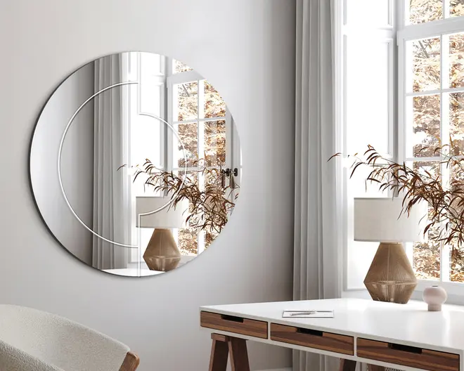 Spejl indgravering I Ø.80 cm  