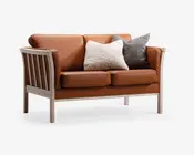 Sofa 2 Pers. Luksus Tremmesofa Cognac/Bøg