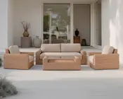 Loungesæt polyrattan natur