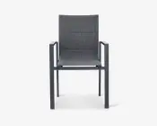 Havestol i grå textiline/antracit stel