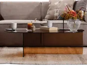 Sofabord brun glas 60x120 cm