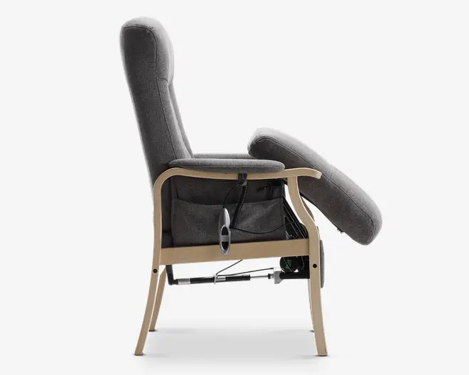 Otium stol grå/natur med sædeløft